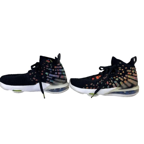 Nike Lebron 17 Multicolor Gradient Knit Basketball Shoes US‎ 5.5Y - Picture 4 of 16